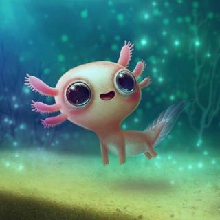 Cartoon axolotl wallpaper