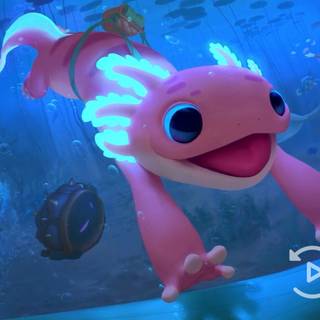 Cartoon axolotl wallpaper