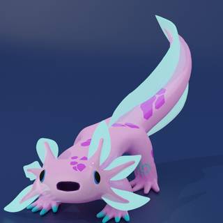 Cartoon axolotl wallpaper