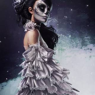 Woman with long hair wallpaper