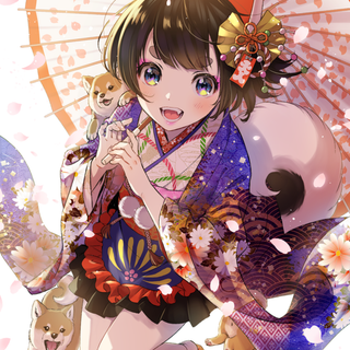 Anime girl with dog wallpaper