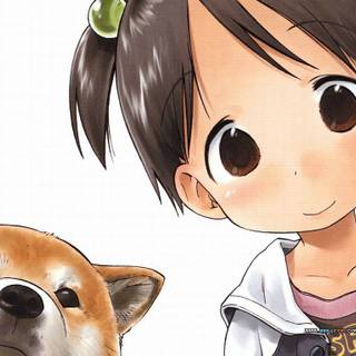 Anime girl with dog wallpaper