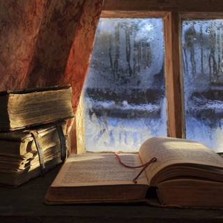 Book winter vibes wallpaper