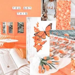 Orange preppy wallpaper