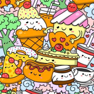 Food doodle wallpaper