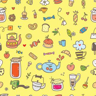 Food doodle wallpaper