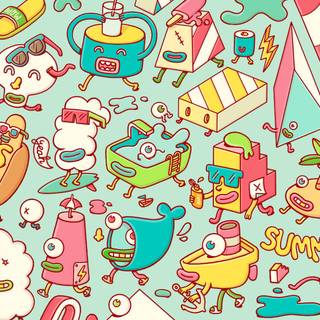 Food doodle wallpaper