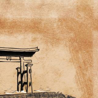 Old Japanese wallpaper