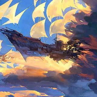 Flying ship wallpaper