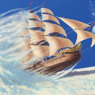 Flying ship wallpaper