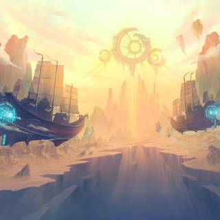 Flying ship wallpaper