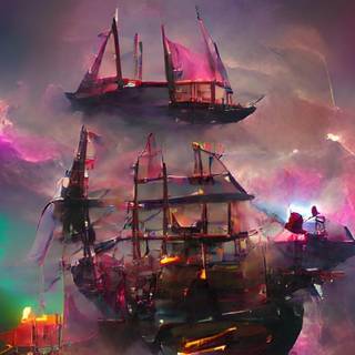 Flying ship wallpaper
