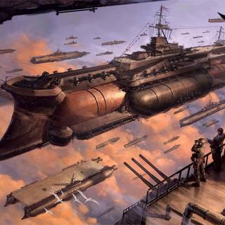 Flying ship wallpaper