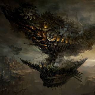 Flying ship wallpaper