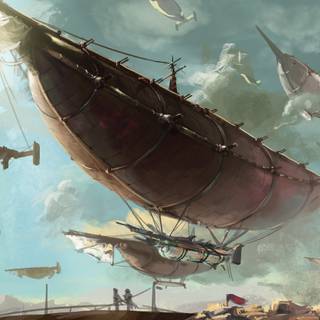 Flying ship wallpaper