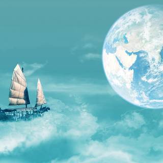 Flying ship wallpaper
