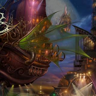 Flying ship wallpaper