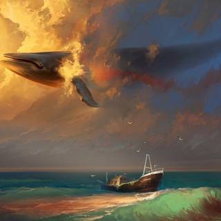 Flying ship wallpaper