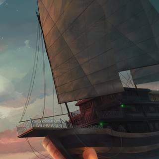 Flying ship wallpaper