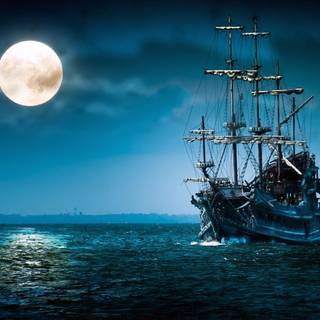 Flying ship wallpaper