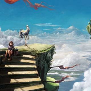 Flying ship wallpaper