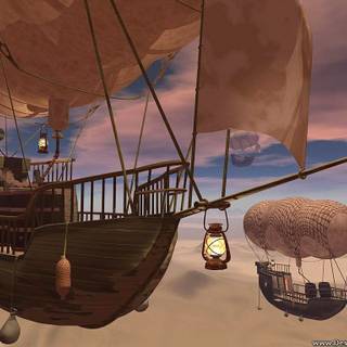 Flying ship wallpaper