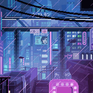 Cyberpunk pixel wallpaper