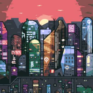 Cyberpunk pixel wallpaper