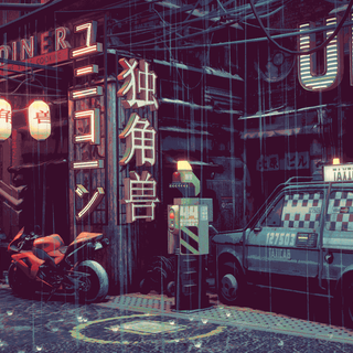 Cyberpunk pixel wallpaper