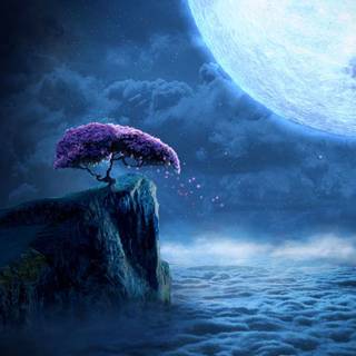 Tree moon wallpaper