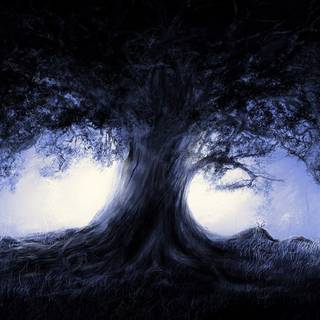 Tree moon wallpaper