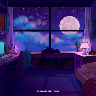 Lofi moon wallpaper