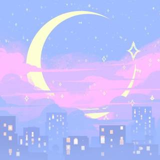 Lofi moon wallpaper