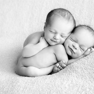 Cute white twins wallpaper