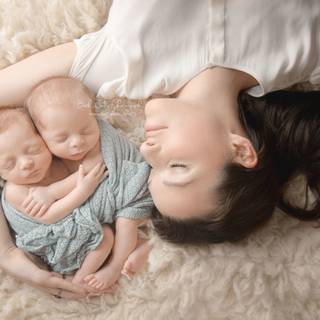 Cute white twins wallpaper