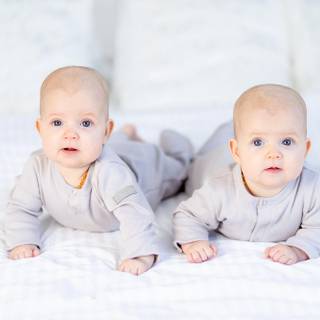 Cute white twins wallpaper