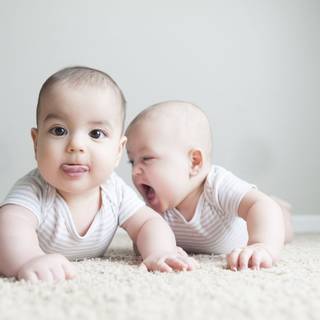 Cute white twins wallpaper