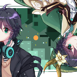 Hu Tao and Venti wallpaper