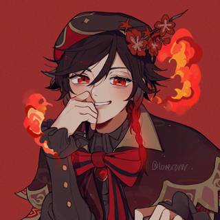 Hu Tao and Venti wallpaper