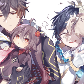 Hu Tao and Venti wallpaper