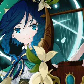 Hu Tao and Venti wallpaper