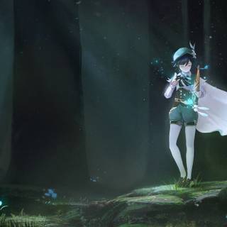 Hu Tao and Venti wallpaper