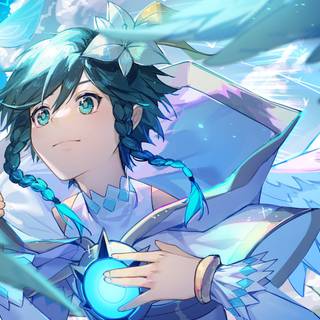 Hu Tao and Venti wallpaper