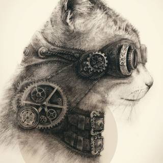 Robot cat wallpaper