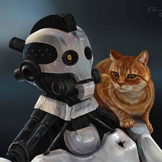Robot cat wallpaper