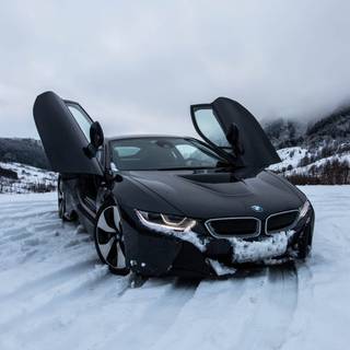 BMW i8 winter wallpaper