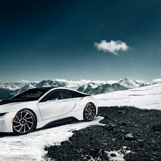 BMW i8 winter wallpaper
