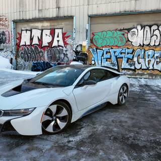 BMW i8 winter wallpaper