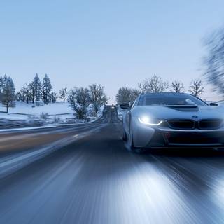 BMW i8 winter wallpaper