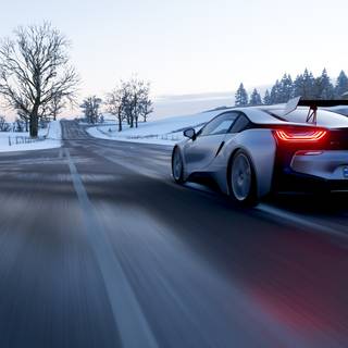 BMW i8 winter wallpaper